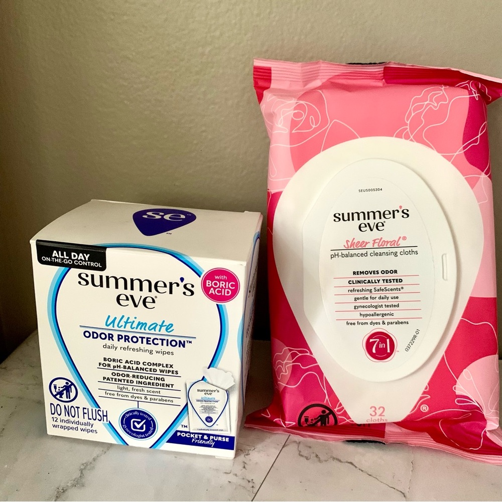 Summers Eve Sheer Floral cleansing cloths  & Eve Ultimate Odor Protection
